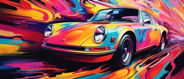 Carros psicodélicos inspiraram espaços em cores vibrantes