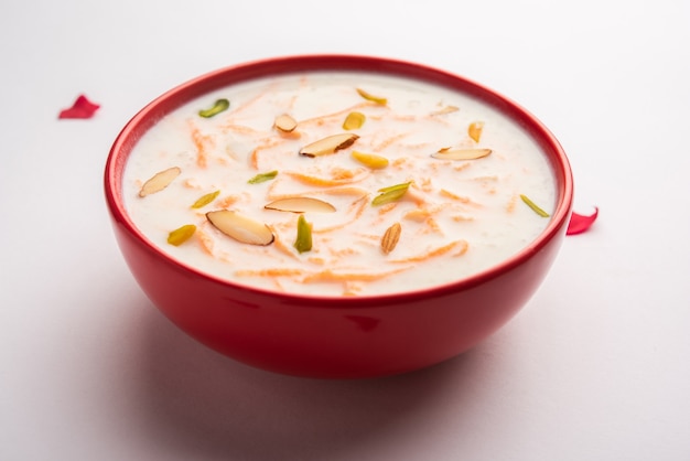 Carrot Kheer o payasam también conocido como Gajar ki Khir