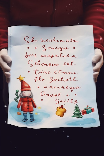 Foto carta de natal infantil feita sozinha