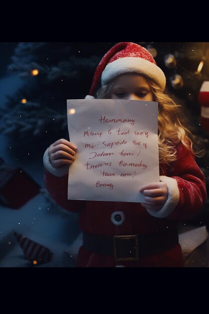 Foto carta de natal infantil feita sozinha