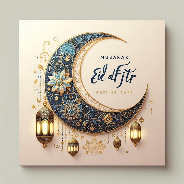 Foto carta de saudação de eid al fitr