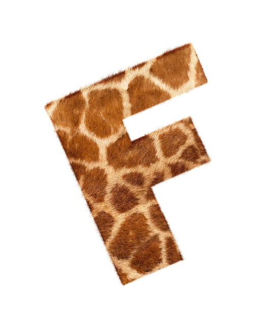 Carta do alfabeto de pele de estilo girafa isolado no fundo branco