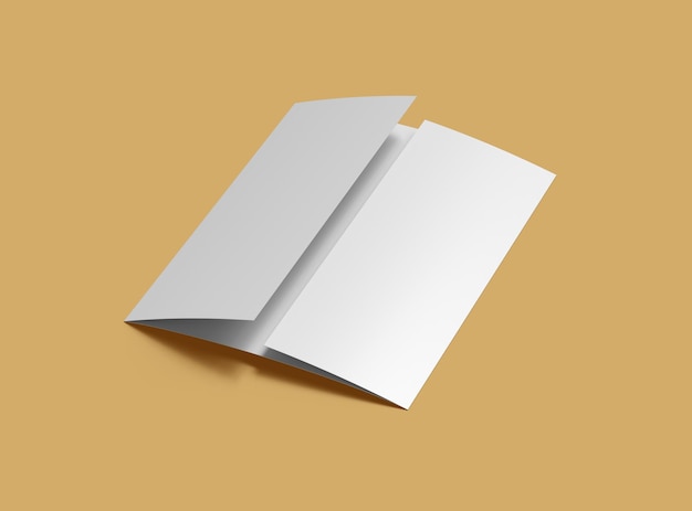 Carta em branco Gate Fold Brochure 85x11 inc renderização 3d para apresentar o seu projeto