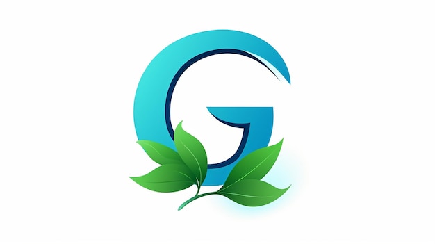 "Carta G con diseño de logotipo de hoja"