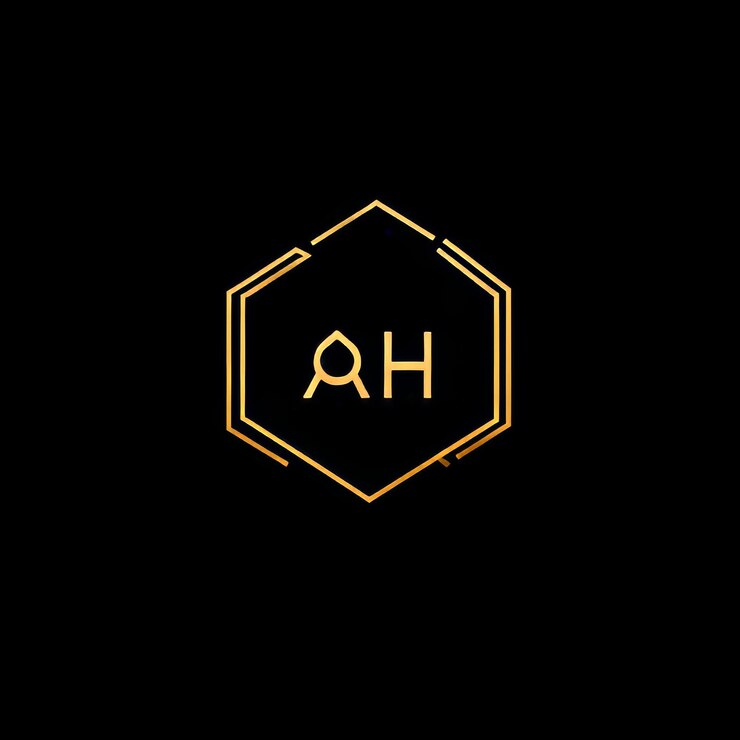 Foto carta inicial ah diseño del logotipo plantilla vectorial resumen de la letra ah diseño de logotipo