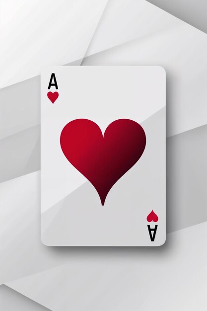 una carta de juego con un corazón que dice un corazón en ella