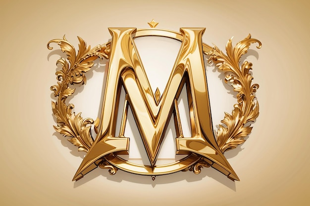 Foto carta de lujo m logotipo estrella de oro real