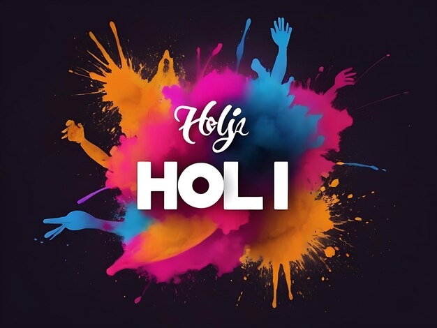 Cartão comemorativo do Dia Holi com explosão de pó colorido