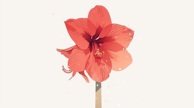 Cartão de Afirmação de Amaryllis Ilustração mínima IA generativa