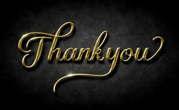 Cartão de agradecimento 3D dourado expressando gratidão sincera lindamente