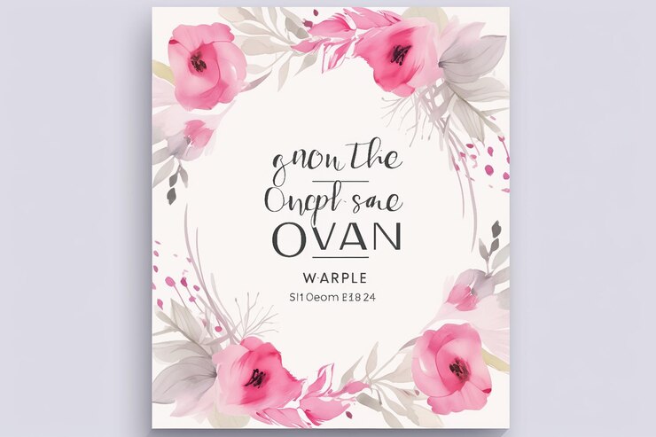 Foto cartão de casamento flores aquarela fundo
