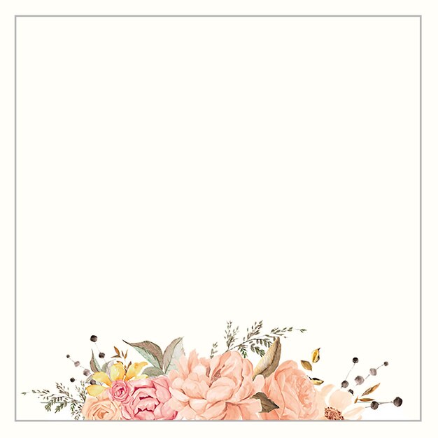 Cartão de convite com fundo de flor rosa