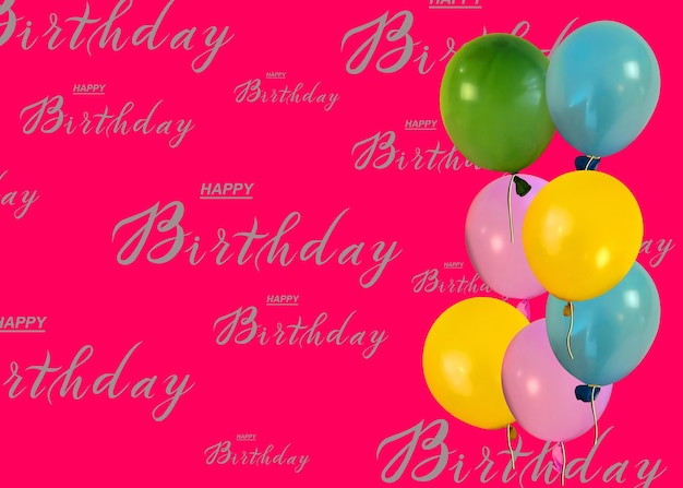 cartão de convite de aniversário com balões