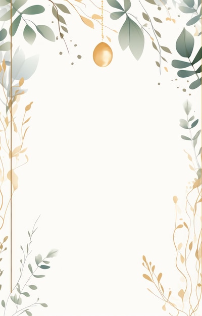 Foto cartão de convite de aniversário de folhagem minimalista com estilo de borda de página