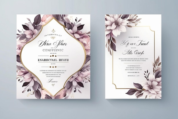 Cartão de convite de casamento com design elegante e sofisticado Banner de conferência de negócios