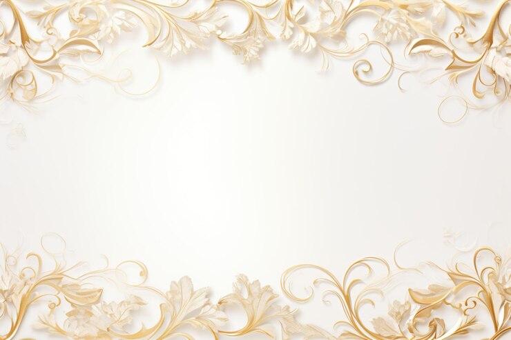 Cartão de convite de casamento em branco com bordas ornamentadas