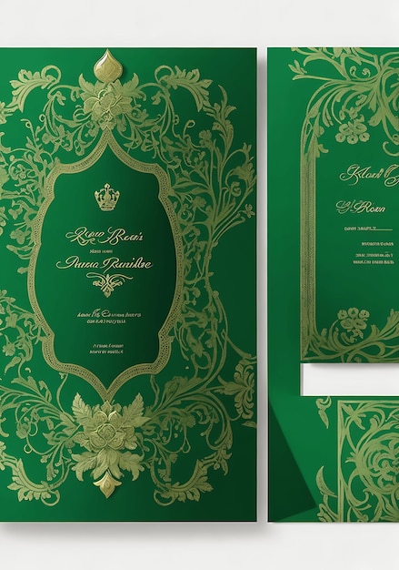 Cartão de convite elegante verde serenidade