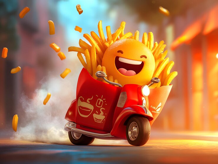 Foto cartão de correio de batatas fritas