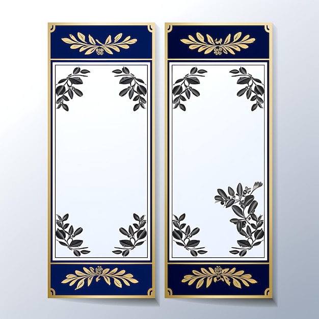 Cartão de etiqueta com padrão grego hexagonal, esquema de cores azul real, design 2D, criativo, antigo, tradicional