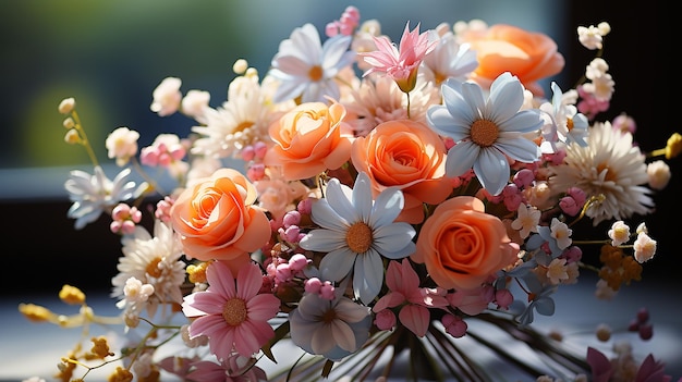 Cartão de Feliz Dia da Amizade com Bouquet de Flores Misto