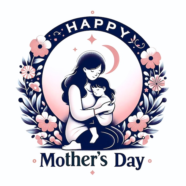 Cartão de Feliz Dia da Mãe com Flores