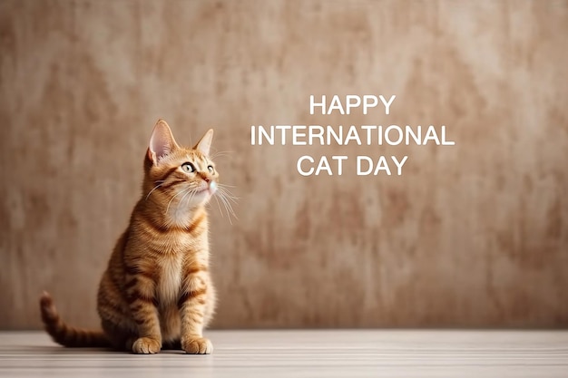 Cartão de Feliz Dia Internacional do Gato Generative AI