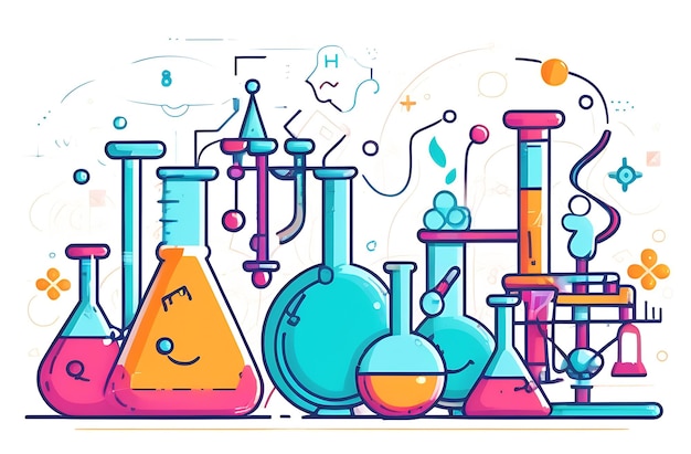 Foto cartão de informação científica modelo de laboratório revistas anuais cartazes capas de livros banners química