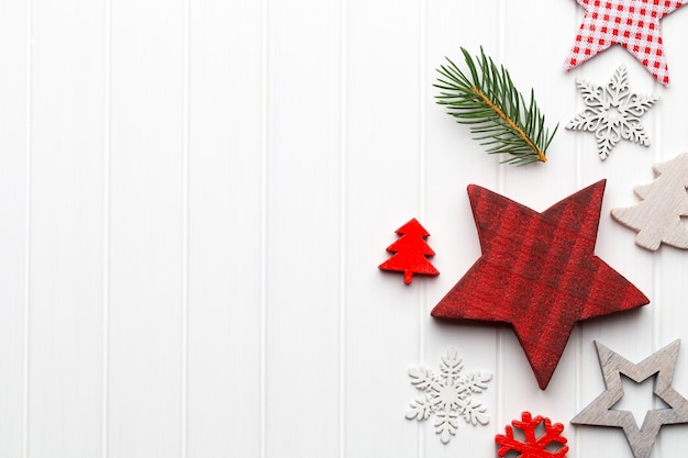 Cartão de Natal com decorações rústicas de Natal.