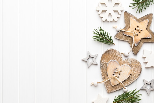 Cartão de natal com decorações rústicas de natal