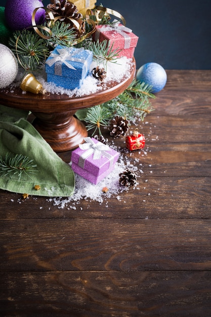 Cartão de Natal com presentes