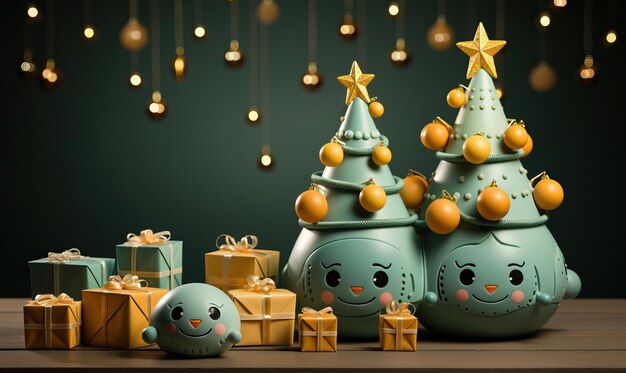 Cartão de Natal emoticons emocionais comemorar o Natal foco suave seletivo