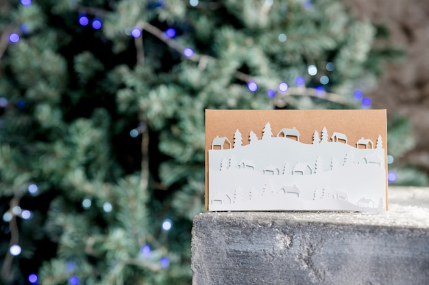 Cartão de Natal paisagem de inverno