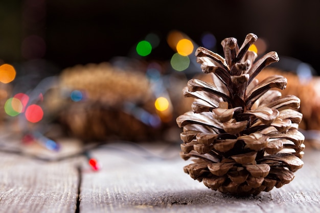 Cartão de Natal - Árvore de Natal de bolas bokeh fora de foco