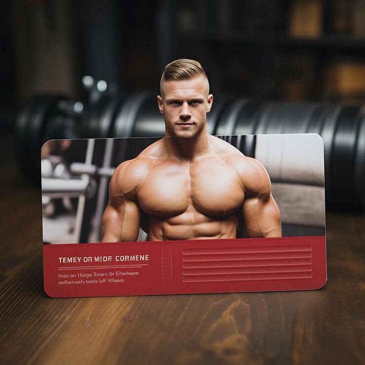 Foto cartão de nome centro de fitness cartão de visita bold cor vermelha matte laminado busines ideia de conceito