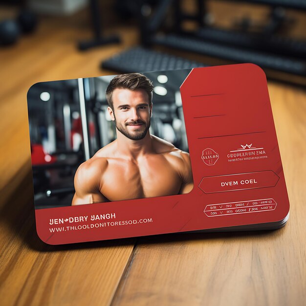 Foto cartão de nome centro de fitness cartão de visita bold cor vermelha matte laminado busines ideia de conceito