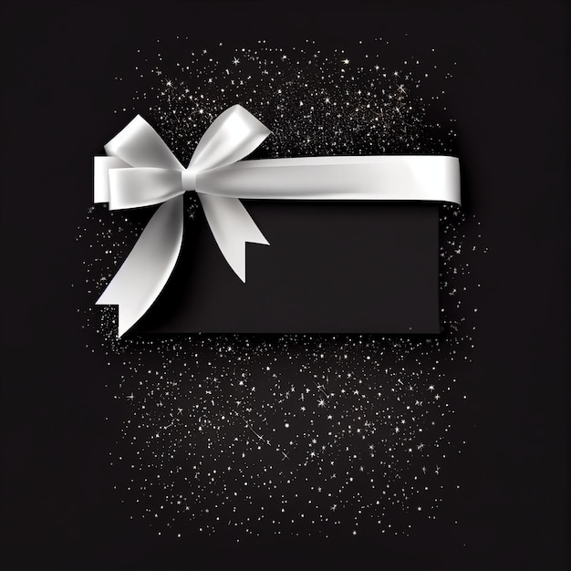 Cartão de presente em branco com presente de caixa de presente