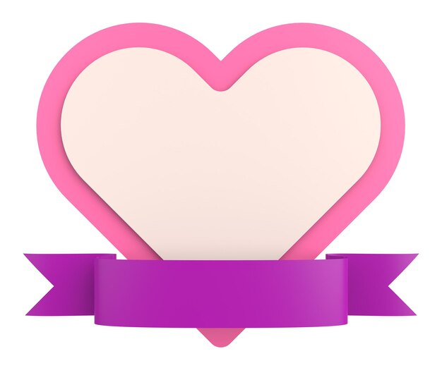 Cartão de São Valentim 3D Banner de São Valentim Ilustração 3D