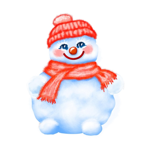 cartão de saudação de inverno com um desenho de Natal de boneco de neve