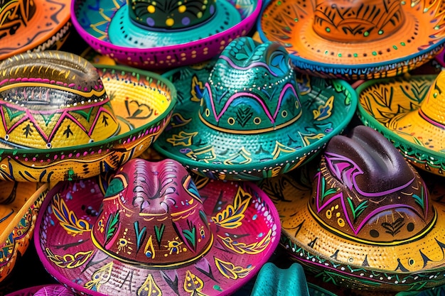 Cartão de saudação de sombrero de festa mexicana de Cinco de Mayo