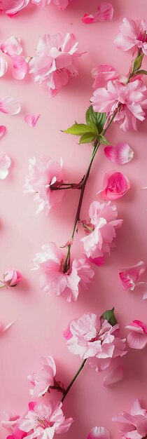 Foto cartão de saudação do dia das mães com flores cor-de-rosa em fundo rosa