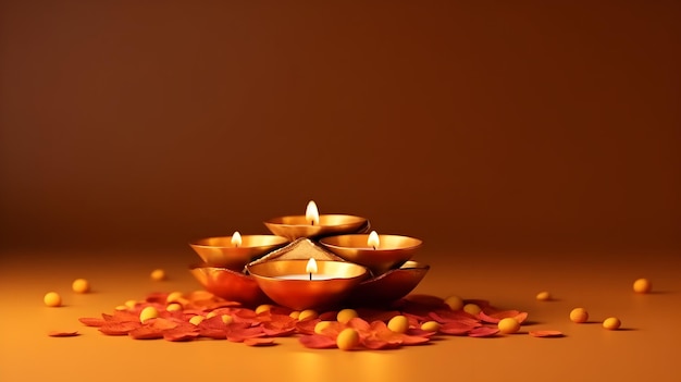 Cartão Diwali abraçando o charme da iluminação tradicional diya