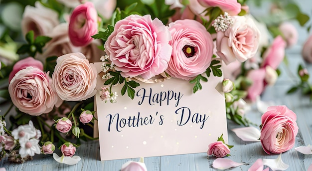 Foto cartão do dia das mães com cores pastel e as palavras feliz dia das mãs