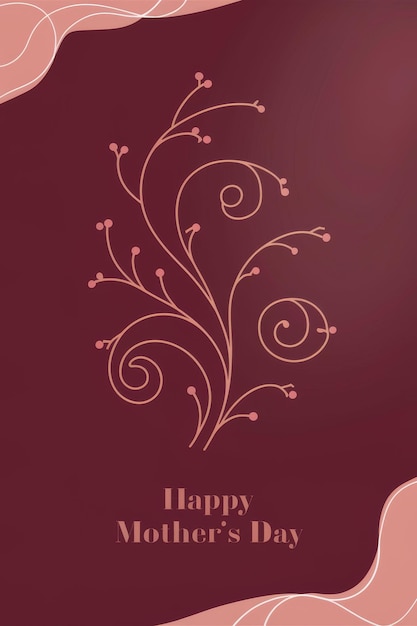 Cartão elegante para o Dia da Mãe com desenho giratório