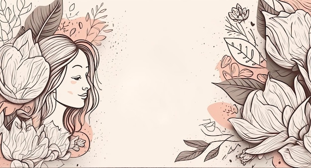 Cartão feliz do Dia das Mães com lindas flores em flor Generative AI