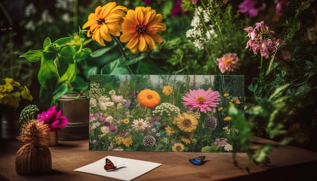 Cartão floral para uma ocasião especial Conceito de jardim de verão