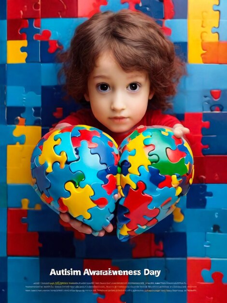 Foto cartão para o dia mundial de conscientização sobre o autismo