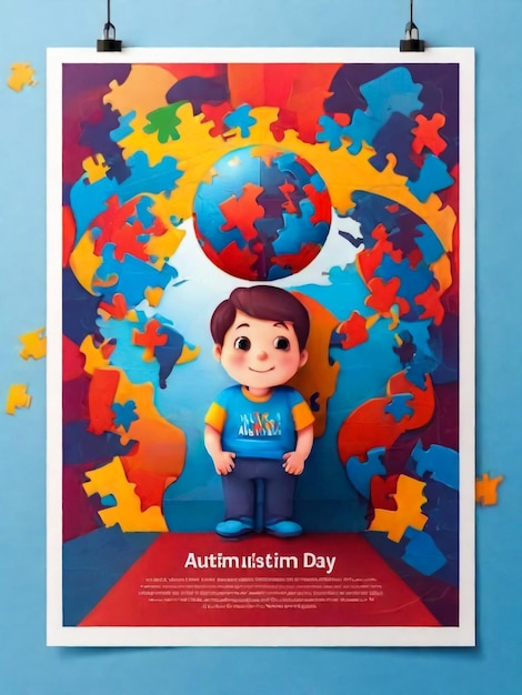 Foto cartão para o dia mundial de conscientização sobre o autismo