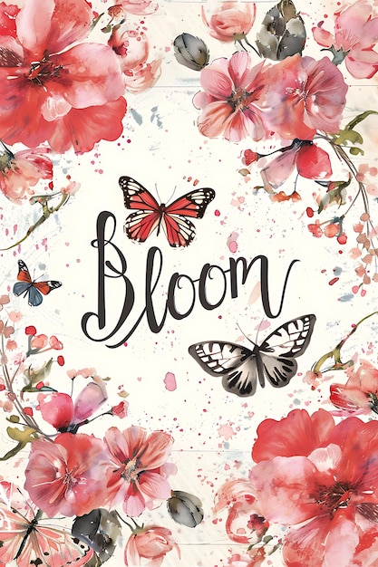 Cartão postal de jardim vitoriano com uma coroa de flores e ilustração de Bu Cartão postal vintage decorativo