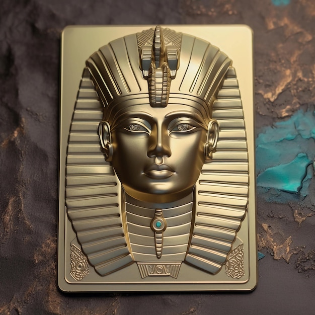 cartão postal de mineiro Sphinx platina ouro máscara do faraó do Egito