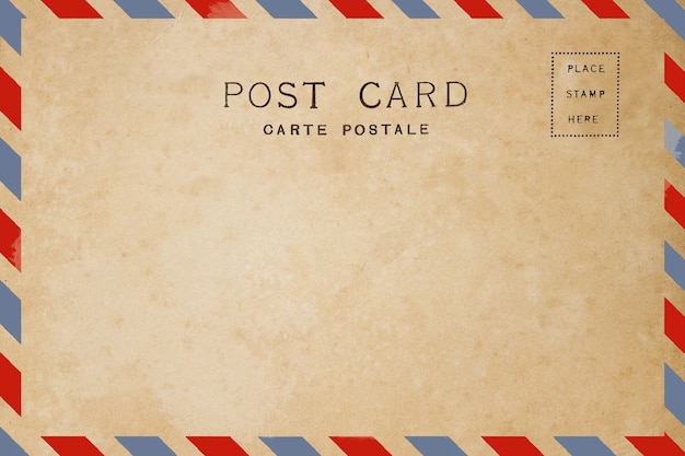 Foto cartão postal em branco traseiro do correio aéreo.